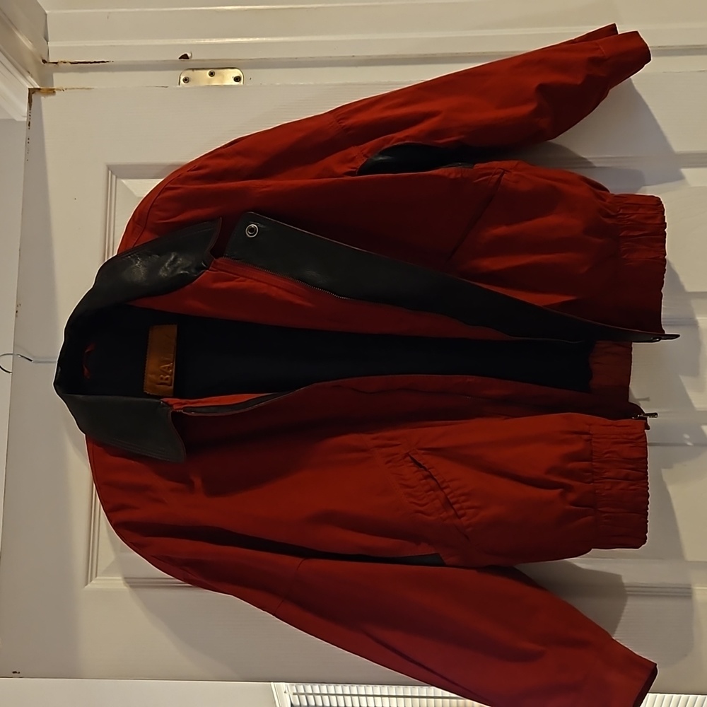 BALLY MEN'S CASUAL LEATHER/FIBER JACKET